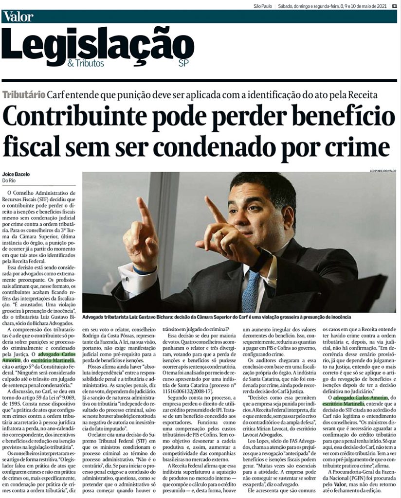 Parte impressa do Jornal Valor Econômico 